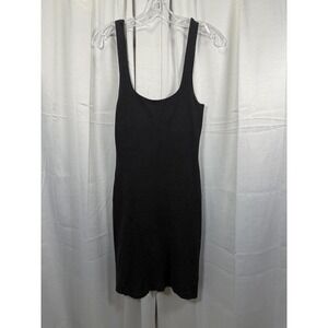 J.Crew Dress Womens Small Black Bodycon Tank Mini Scoop Neck Knit Basic Stretch